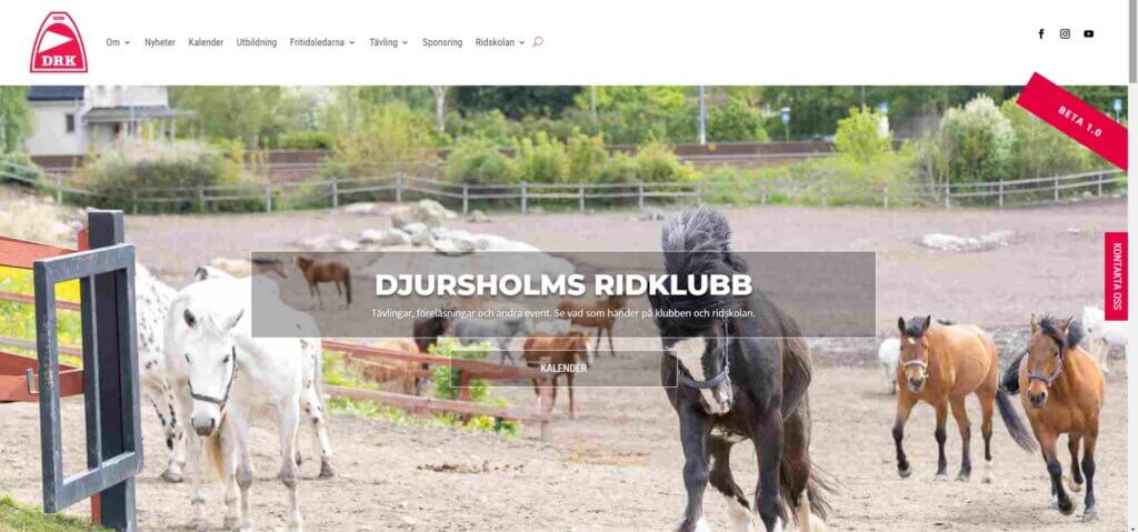 Djursholms Ridklubb skapar sin nya webbsida med Divi 1